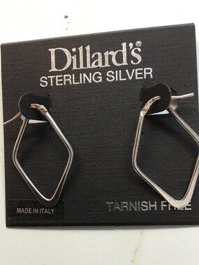 Dillards New Sterling Silver Parallelogram Earrings